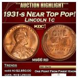 1931-s Lincoln Cent Near Top Pop! 1c ms66 rd SEGS