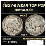 1937-s Buffalo Nickel Near Top Pop 5c ms67 SEGS