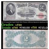 1917 $2 Large Size Legal Tender Note Thomas Jeffer