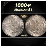 1880-p Morgan Dollar $1 Grades ms63