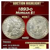 1893-o Morgan Dollar $1 ms62 USCG