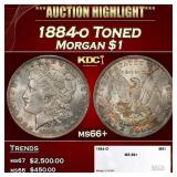 1884-o Morgan Dollar Toned $1 ms66+ SEGS