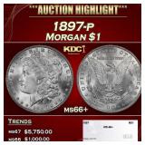 1897-p Morgan Dollar $1 ms66+ SEGS