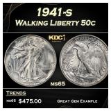 1941-s Walking Liberty Half Dollar 50c Grades ms65