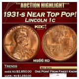 1931-s Lincoln Cent Near Top Pop! 1c ms66 rd SEGS