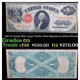 1917 $1 Large Size Legal Tender Note Grades f+ Sig