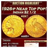 1926-p Gold Indian Quarter Eagle Near Top Pop! $2