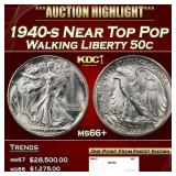 1940-s Walking Liberty Half Dollar Near Top Pop 50