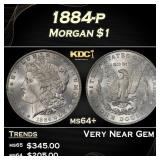 1884-p Morgan Dollar $1 Grades ms64+