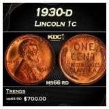1930-d Lincoln Cent 1c Grades ms66 rd