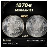 1878-s Morgan Dollar $1 Grades ms65