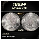 1883-p Morgan Dollar $1 Grades ms66