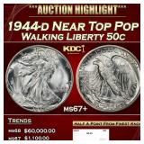1944-d Walking Liberty Half Dollar Near Top Pop 50