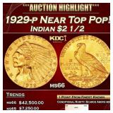 1929-p Gold Indian Quarter Eagle Near Top Pop! $2