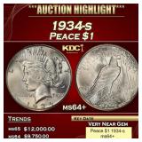 1934-s Peace Dollar $1 ms64+ USCG
