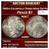 1922-s Peace Dollar Colorfully Toned Near Top Pop