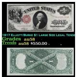 1917 Elliott/Burke $1 Large Size Legal Tender Note