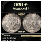 1891-p Morgan Dollar $1 Grades ms62+