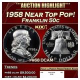 1958 Proof Franklin Half Dollar Near Top Pop! 50c