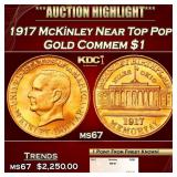 1917 McKinley Gold Commem Dollar Near Top Pop! 1 m