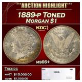 1889-p Morgan Dollar Toned $1 ms66+ SEGS