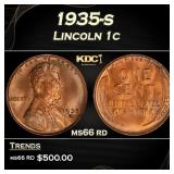 1935-s Lincoln Cent 1c Grades ms66 rd