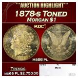 1878-s Morgan Dollar Toned $1 ms66 pl SEGS