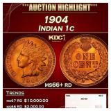 1904 Indian Cent . 1c ms66+ rd SEGS