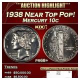 1938 Proof Mercury Dime Near Top Pop! 10c pr68+ SE
