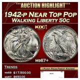1942-p Walking Liberty Half Dollar Near Top Pop 50