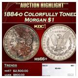 1884-o Morgan Dollar Colorfully Toned $1 ms66+ SEG