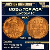 1930-d Lincoln Cent TOP POP! 1c ms67+ rd SEGS