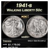 1941-s Walking Liberty Half Dollar 50c Grades ms65