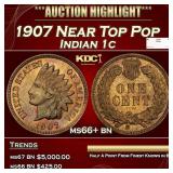 1907 Indian Cent Near Top Pop 1c ms66+ bn SEGS