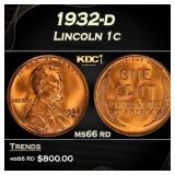1932-d Lincoln Cent 1c Grades ms66 rd