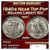 1940-s Walking Liberty Half Dollar Near Top Pop 50