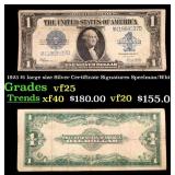 1923 $1 large size Silver Certificate Grades vf+ S