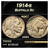 1914-s Buffalo Nickel 5c Grades ms64