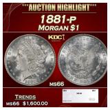1881-p Morgan Dollar $1 ms66 SEGS