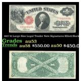 1917 $1 Large Size Legal Tender Note Grades Select