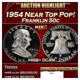 1954 Proof Franklin Half Dollar Near Top Pop! 50c