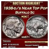 1938-d/s Buffalo Nickel Near Top Pop 5c ms67+ SEGS