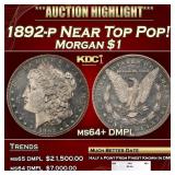 1892-p Morgan Dollar Near Top Pop! $1 ms64+ DMPL S