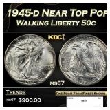 1945-d Walking Liberty Half Dollar Near Top Pop 50