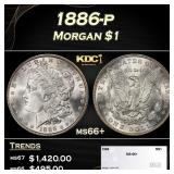 1886-p Morgan Dollar $1 ms66+ SEGS