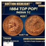 1884 Indian Cent TOP POP! 1c ms67 rb SEGS