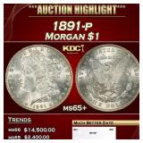 1891-p Morgan Dollar $1 ms65+ SEGS