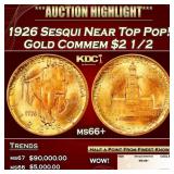 1926 Sesqui Gold Commem Near Top Pop! $2 1/2 ms66+