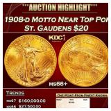 1908-d Motto Gold St. Gaudens Double Eagle Near To
