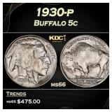 1930-p Buffalo Nickel 5c Grades ms66